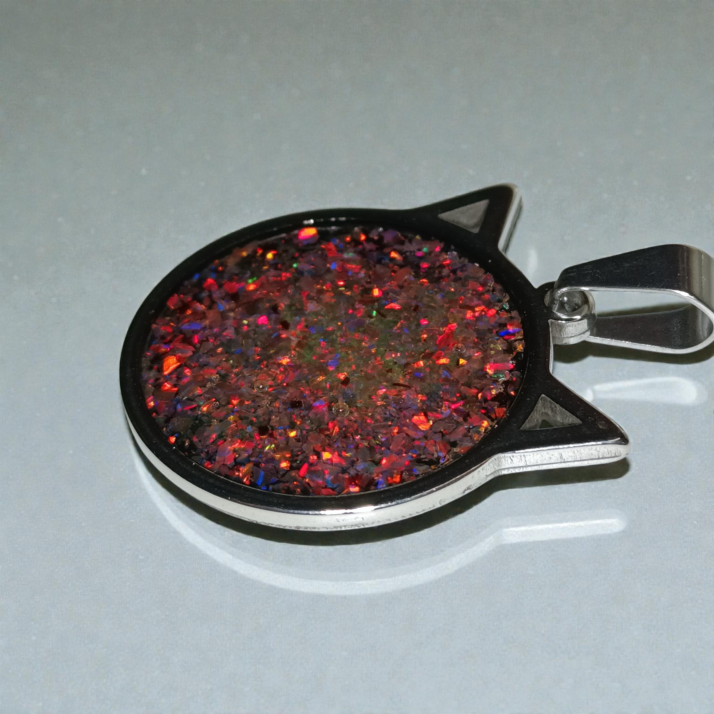 P-1 Opal Pendant (Cosmic Purple & Violet Fire)